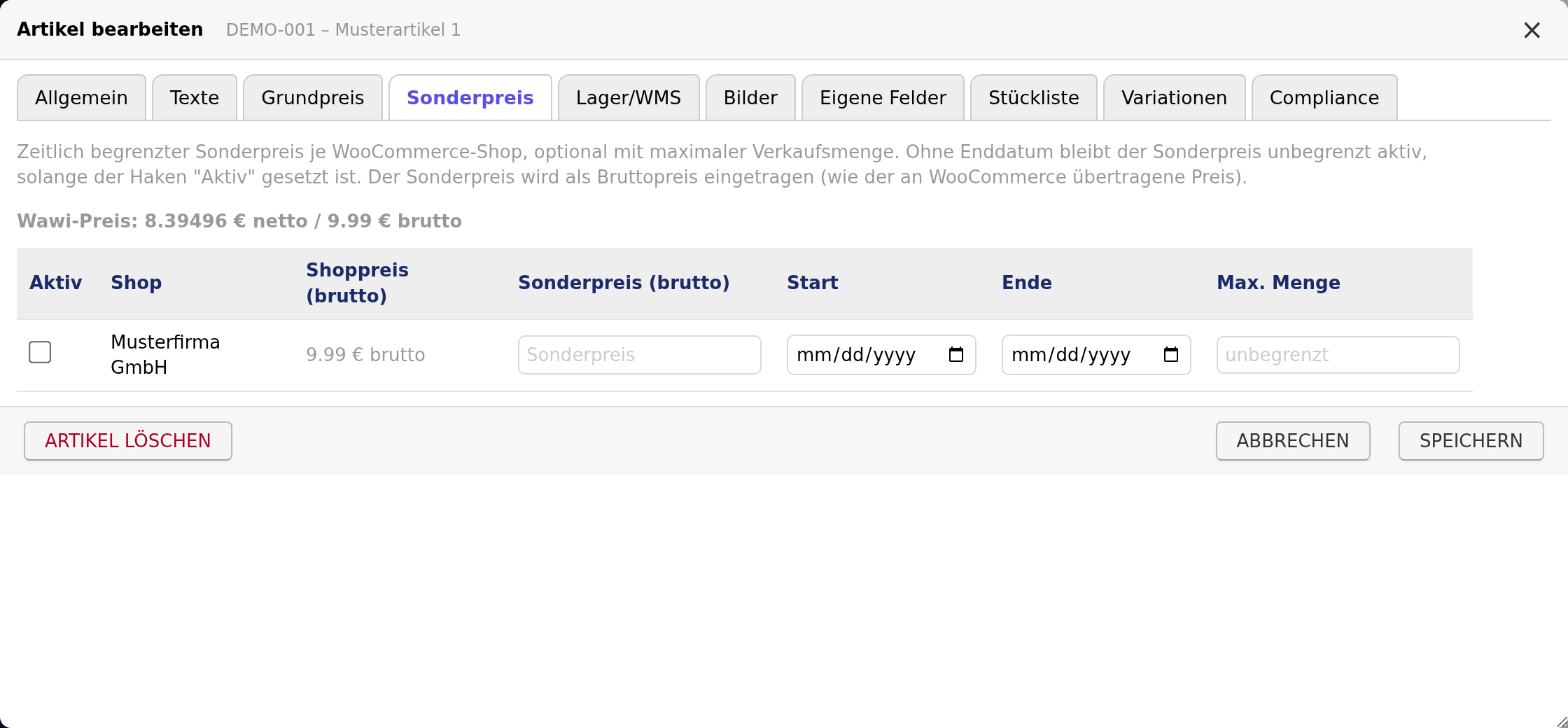 artikel-sonderpreis